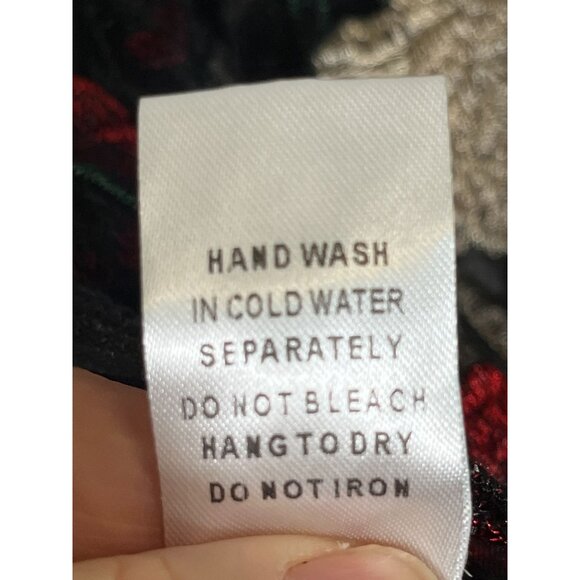 Floral Embroidery Sheer Top XS Colorful Vampire Chic Romantic Boho Hippie Indie - Picture 9 of 10